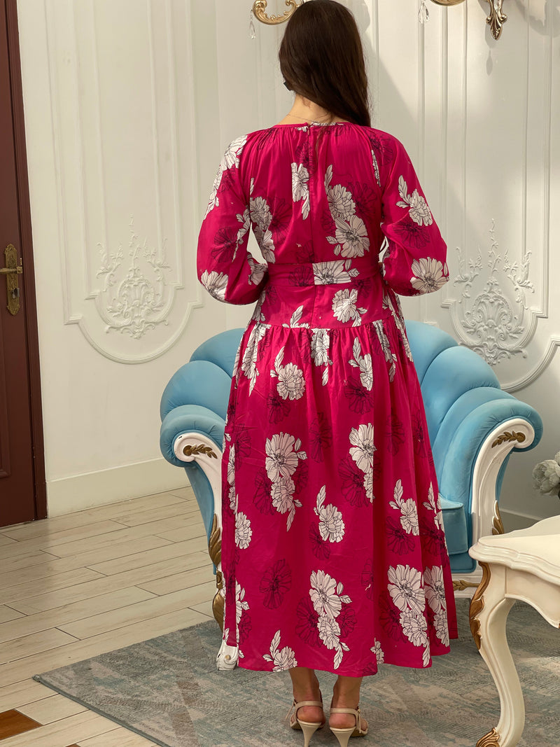 Fuchsia floral dress best sale