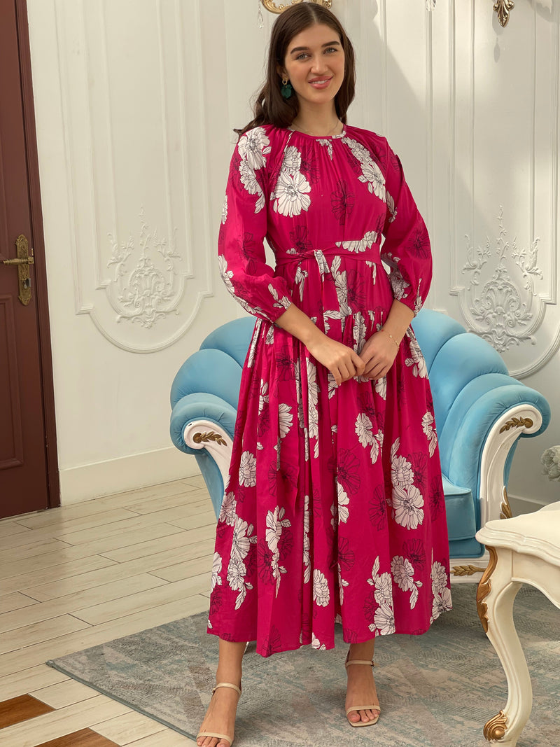 Fuchsia Floral Dress