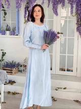 Geneva Vintage Dress In Sky Blue Dresses  - Sowears
