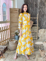 Gold Finch - Long Floral Dress Dresses  - Sowears