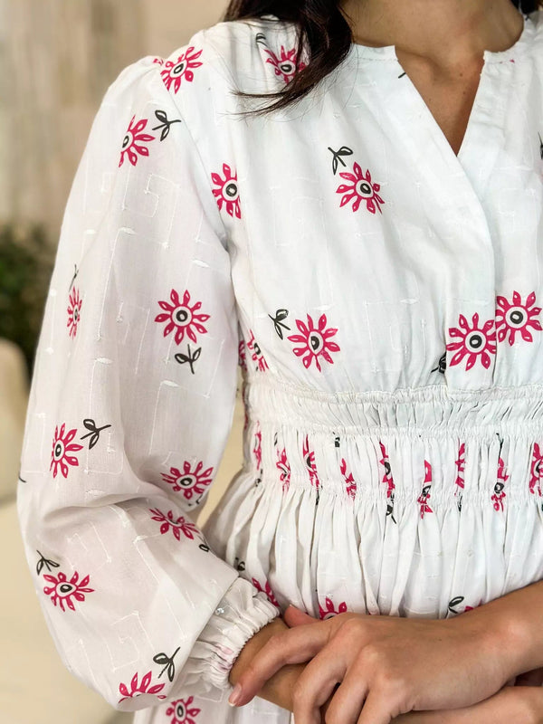 Grace Pink Cutwork Cotton Dress Grace Pink Cutwork Cotton Dress