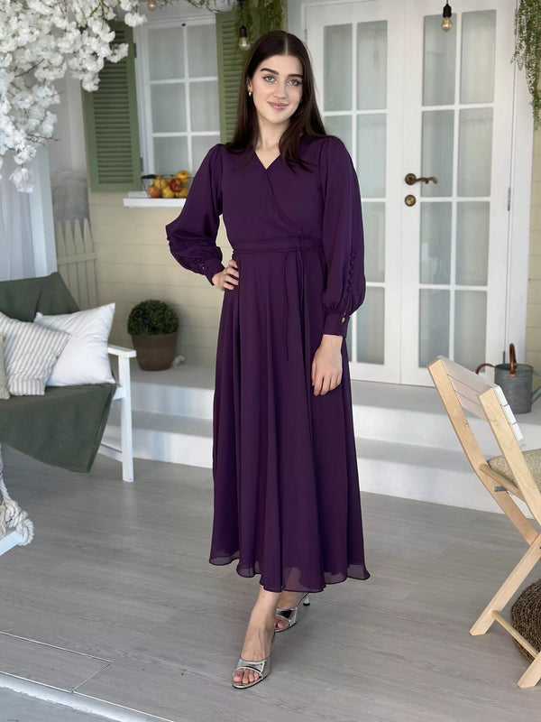Gracie Solid Long Dress Dresses  - Sowears