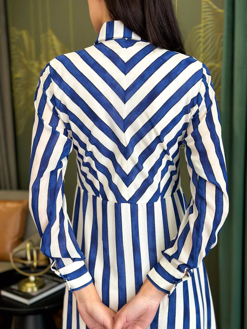Hailey Stripes Dress Dresses  - Sowears