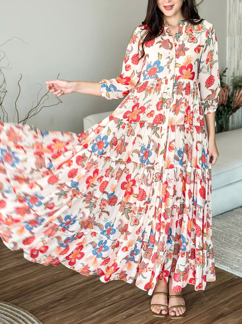 Hattie Floral Long Dress Dresses  - Sowears