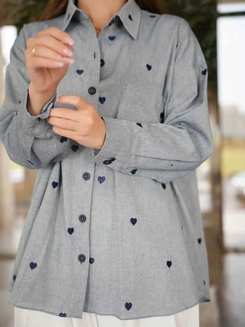 Hearty Buttondown shirt Dresses  - Sowears