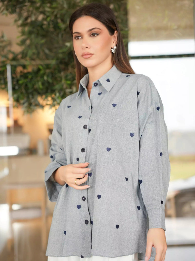 Hearty Buttondown shirt Dresses  - Sowears