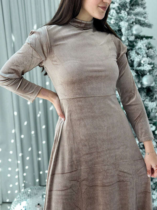 Hope Velvet Dress - Beige Hope Velvet Dress - Beige