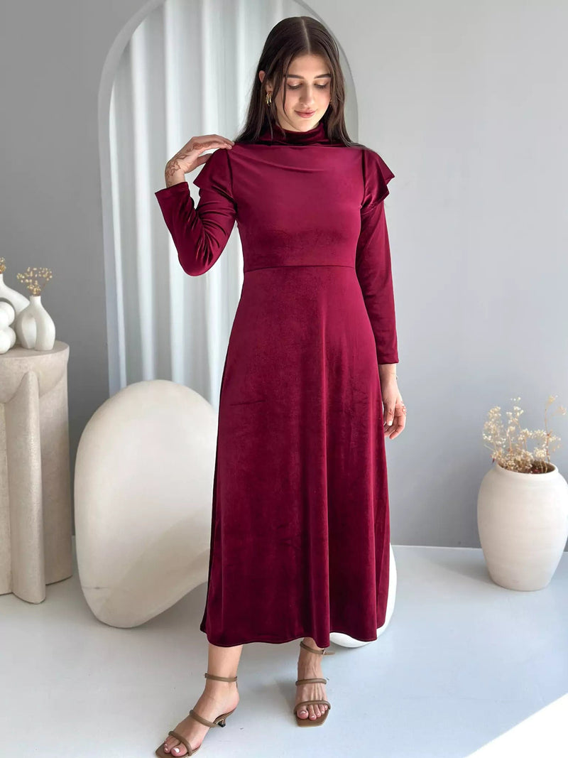 Hope Velvet Dress - Plum Dresses  - Sowears