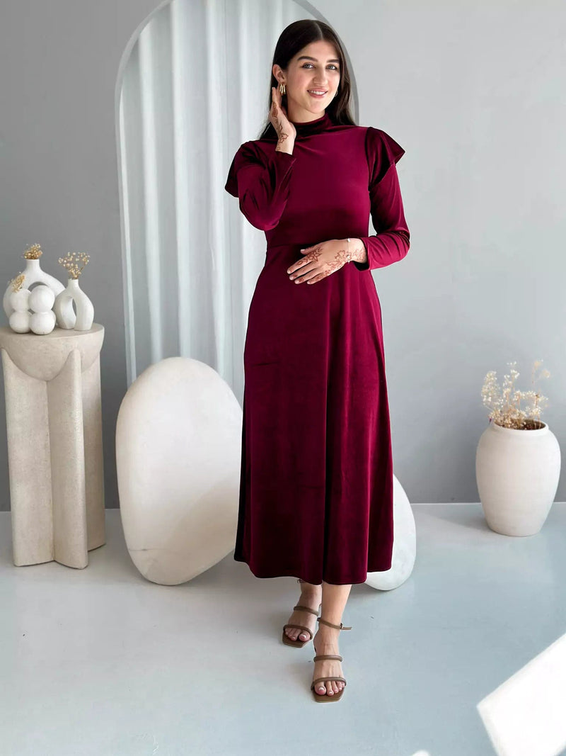 Hope Velvet Dress - Plum Dresses  - Sowears