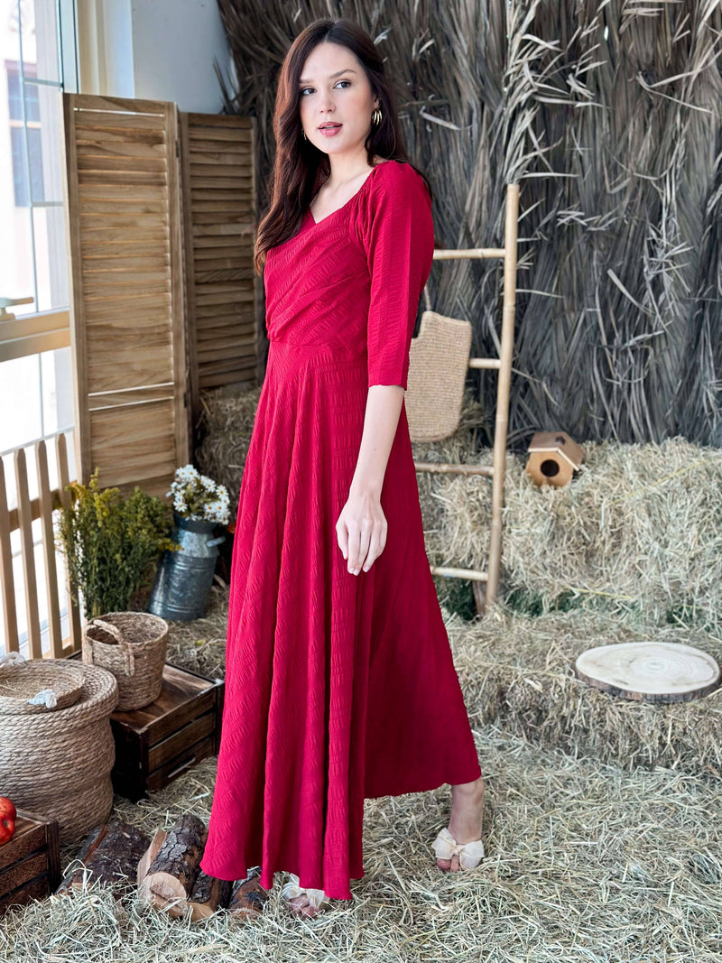 Indigo Red Dress Dresses  - Sowears