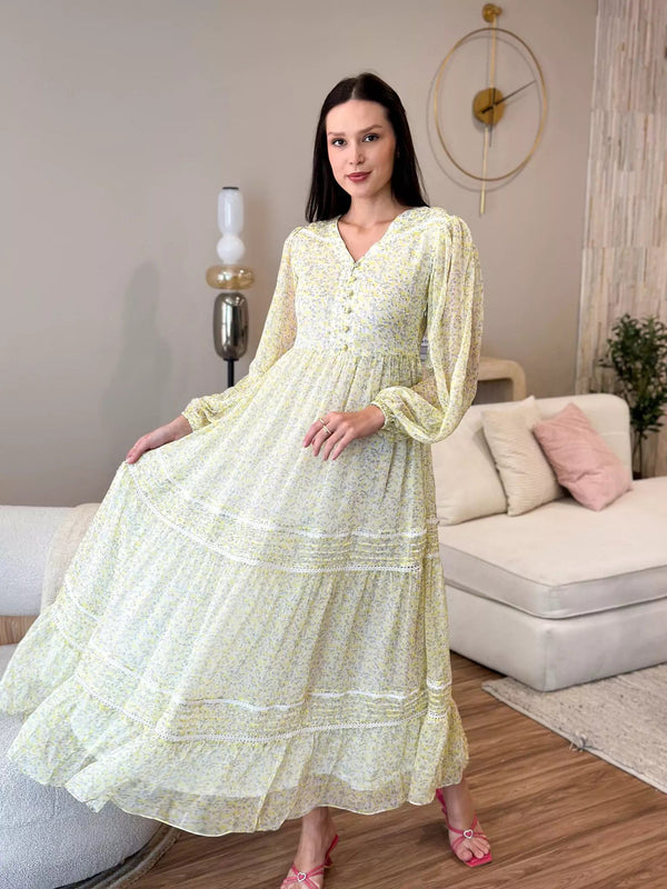 emerald green dress with long sleeves Emerald Mirage Midi Dress L