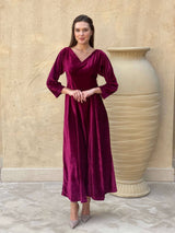 Lilie Dress in Plum Velvet Dresses  - Sowears