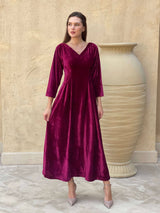 Lilie Dress in Plum Velvet Dresses  - Sowears
