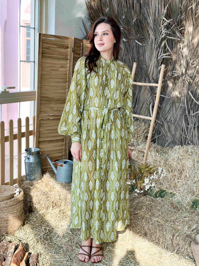 Buy Light Green Floral Maxi Dress - Lucy