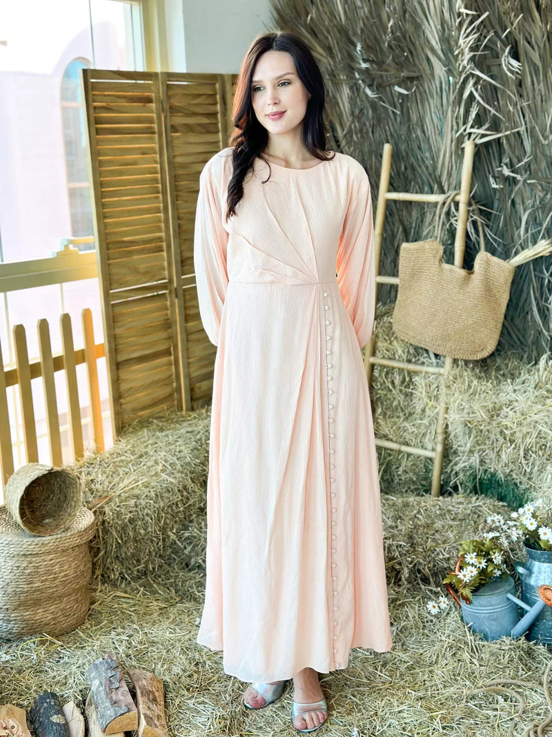 Maple Front Button Style Long Dress Dresses  - Sowears