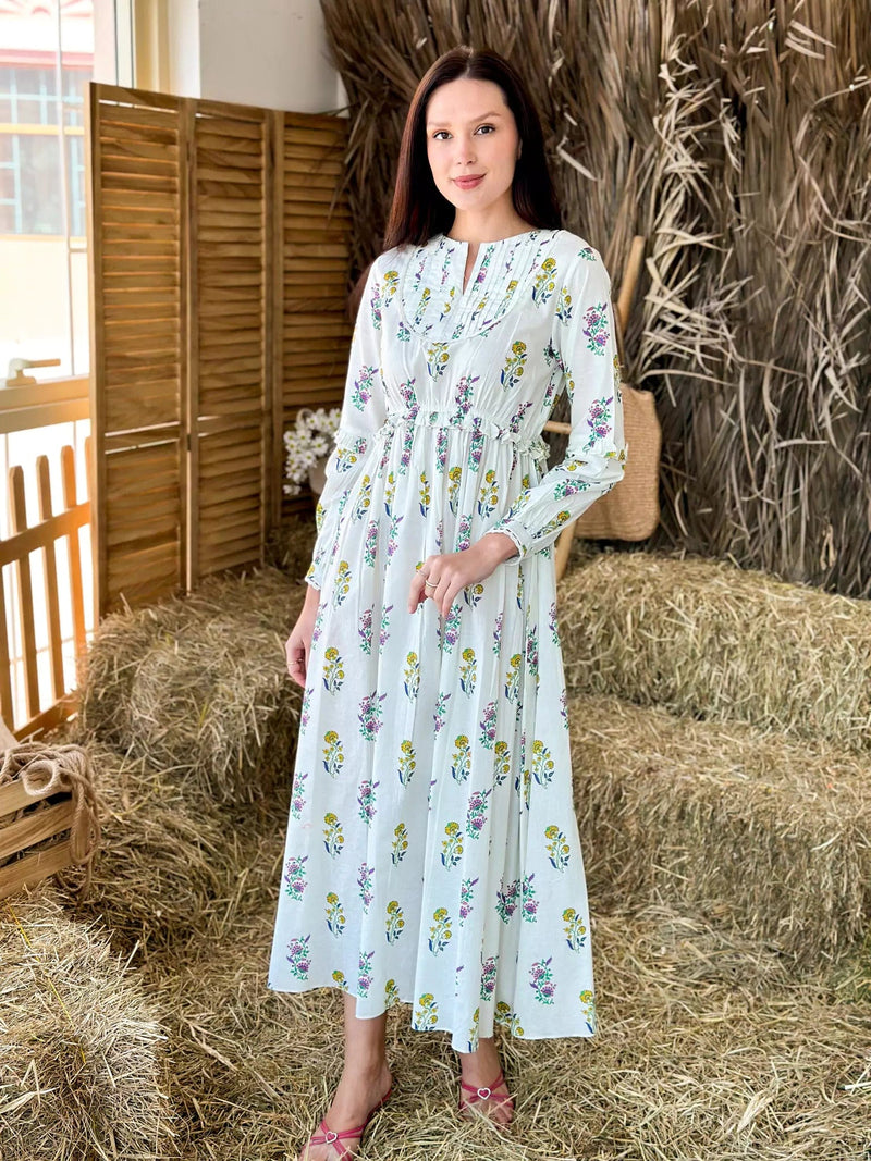 Marigold Cotton Summer Dress Dresses  - Sowears