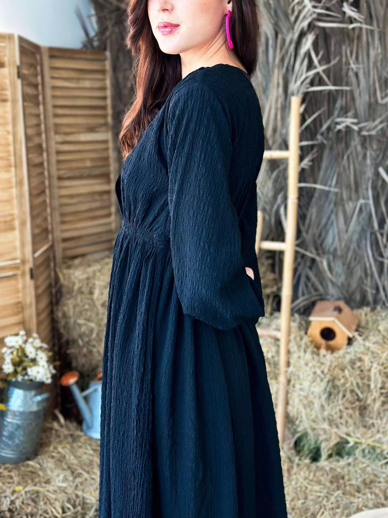 Marlin Black Long Dress Dresses  - Sowears