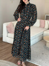 Marmalade Black Floral Long Dress Dresses  - Sowears