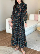 Marmalade Black Floral Long Dress Dresses  - Sowears