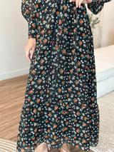 Marmalade Black Floral Long Dress Dresses  - Sowears