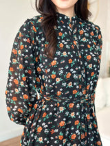 Marmalade Black Floral Long Dress Dresses  - Sowears