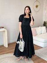 Mid Summer Embroidered Dress - Black Dresses  - Sowears