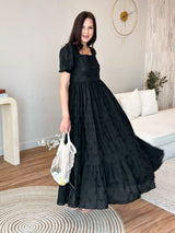 Mid Summer Embroidered Dress - Black Dresses  - Sowears