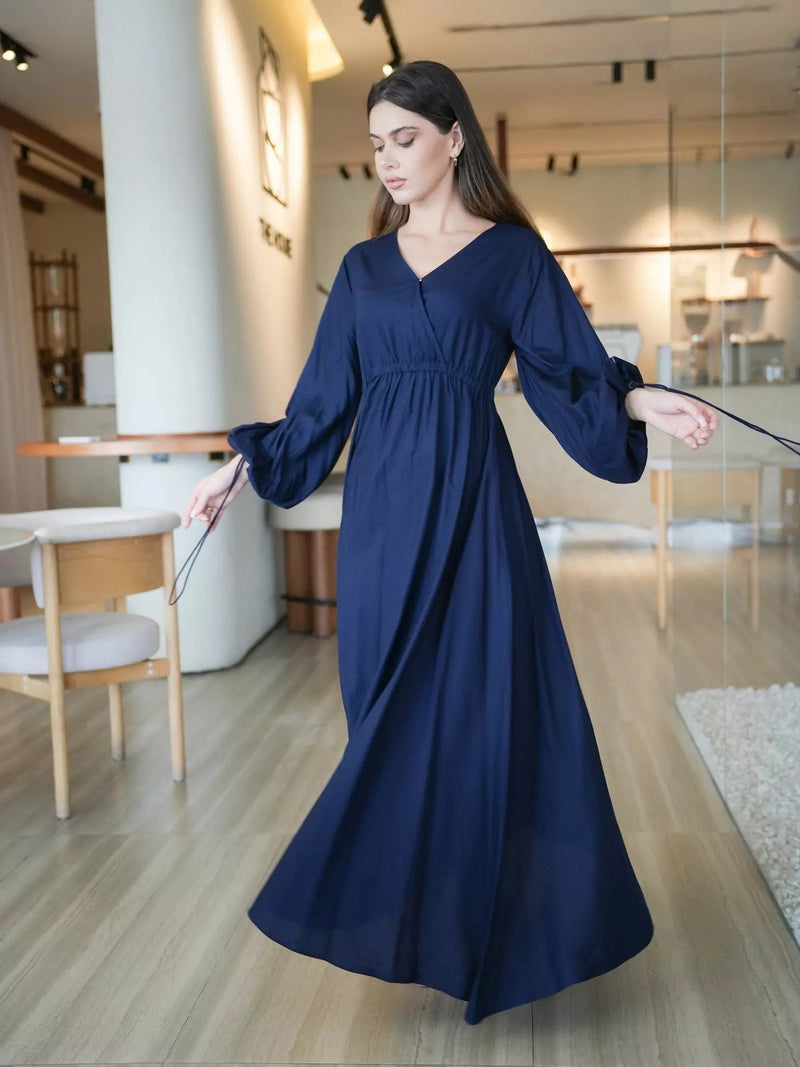 Milaska Blue Long Dress Dresses  - Sowears