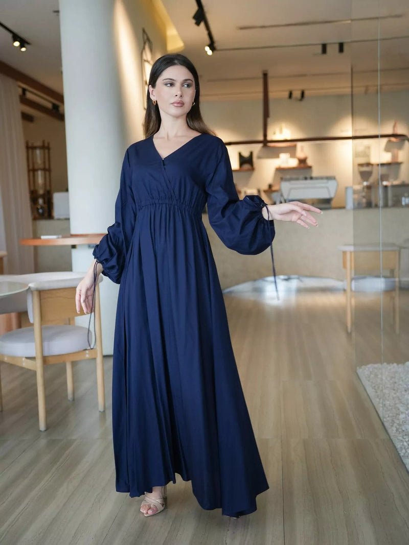 Milaska Blue Long Dress Dresses  - Sowears