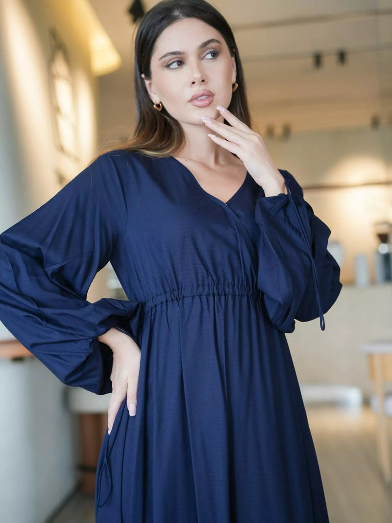 Milaska Blue Long Dress Dresses  - Sowears