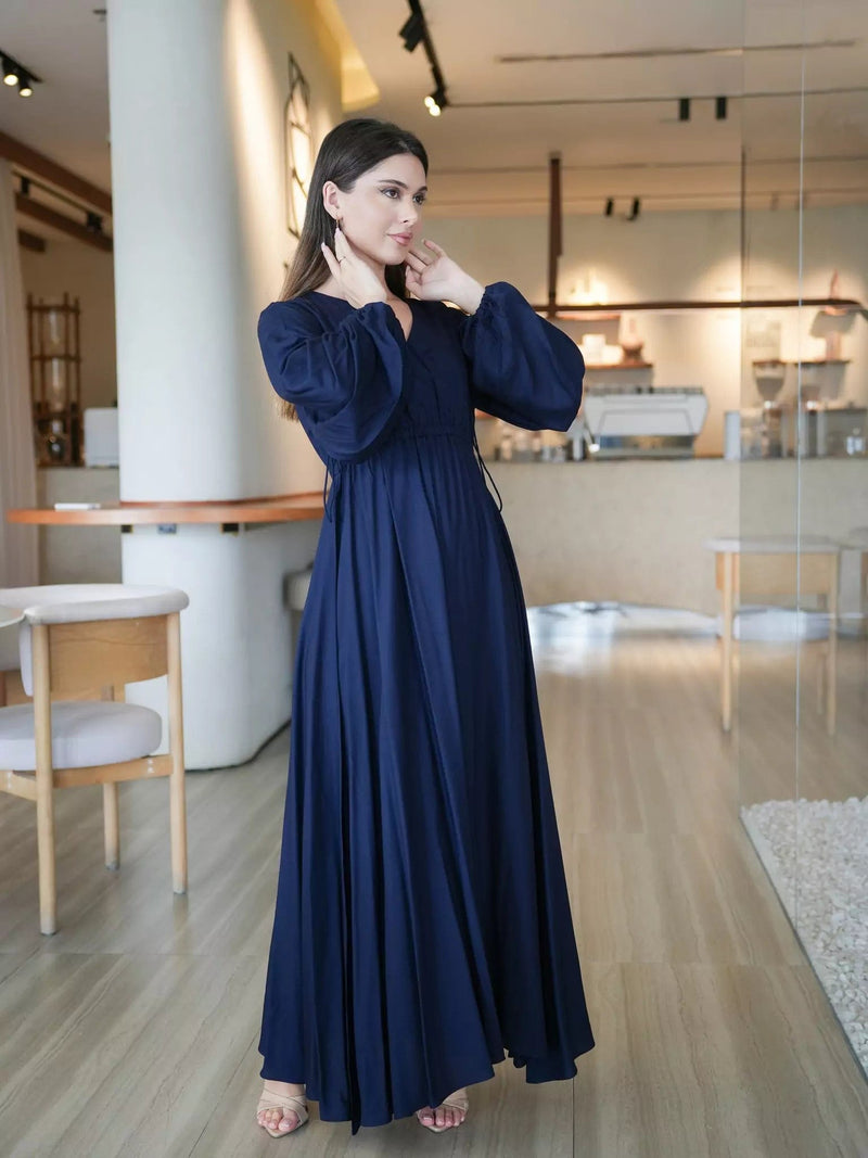 Milaska Blue Long Dress Dresses  - Sowears