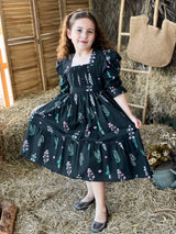 Mini Berry Black Floral Dress Dresses  - Sowears
