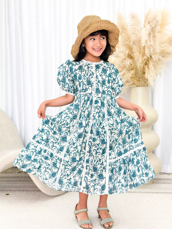 Mini French Flora Lace Long Dress Dresses  - Sowears