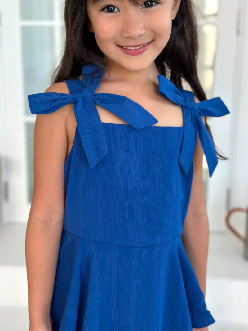 Mini Imperial Blue Long Dress Dresses  - Sowears