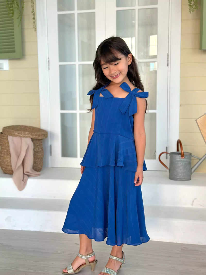 Mini Imperial Blue Long Dress Dresses  - Sowears