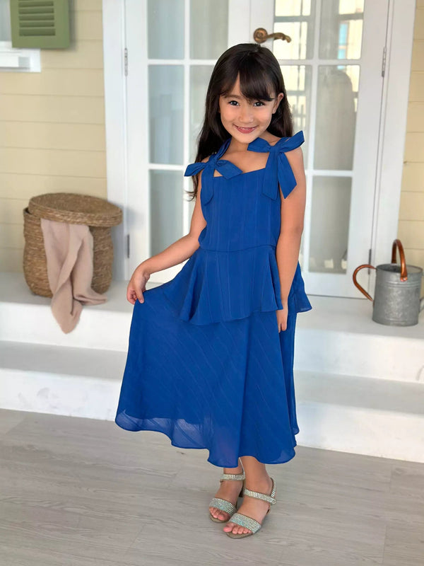 Mini Imperial Blue Long Dress Dresses  - Sowears