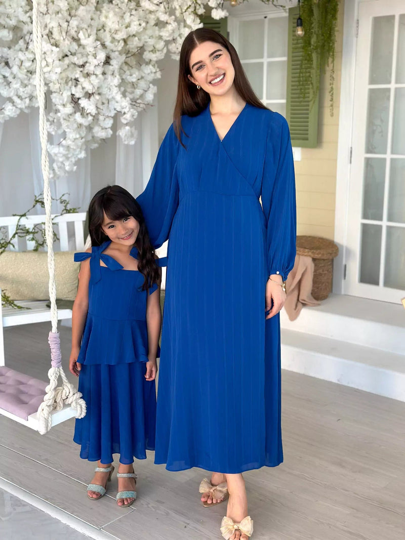 Mini Imperial Blue Long Dress Dresses  - Sowears