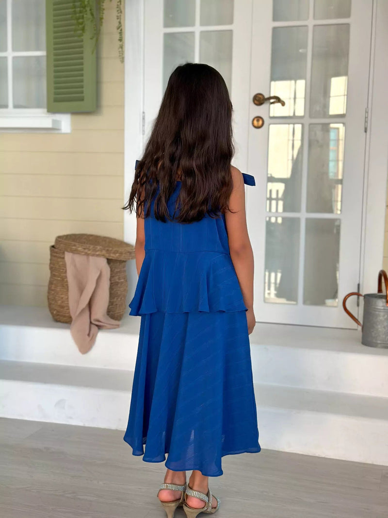 Mini Imperial Blue Long Dress Dresses  - Sowears