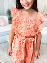 Mini Peach Ink Co Ord Set Dresses  - Sowears