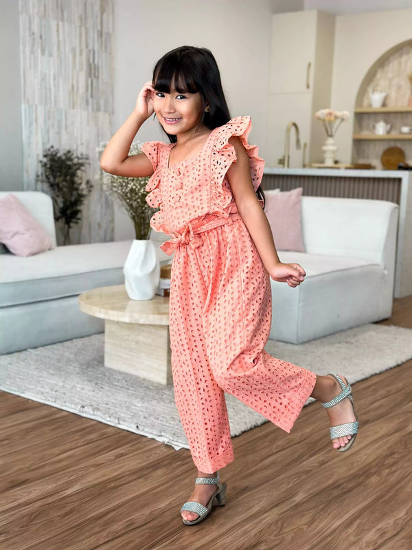 Mini Peach Ink Co Ord Set Dresses  - Sowears