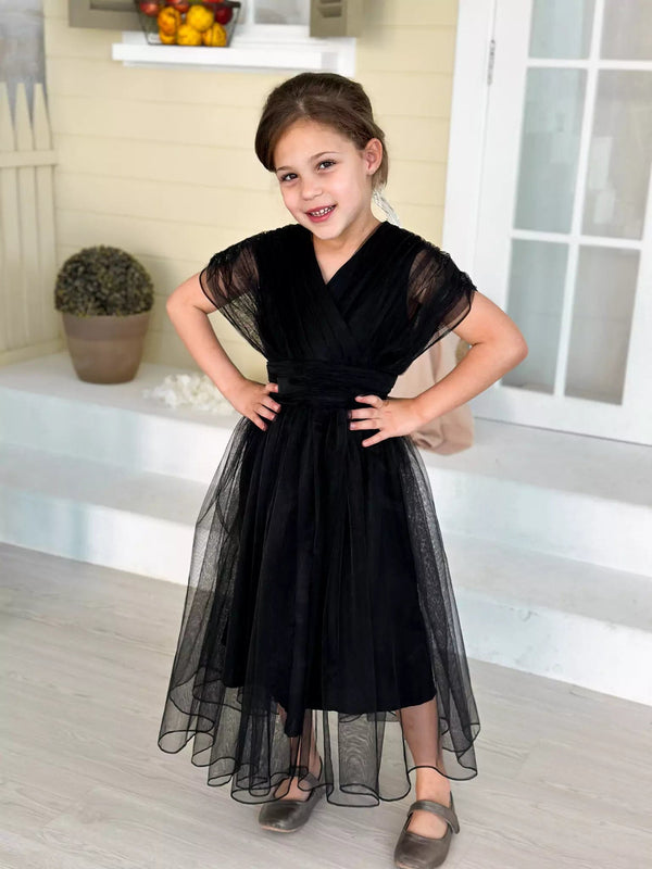 Mini Whimsical Dress In Black Dresses  - Sowears
