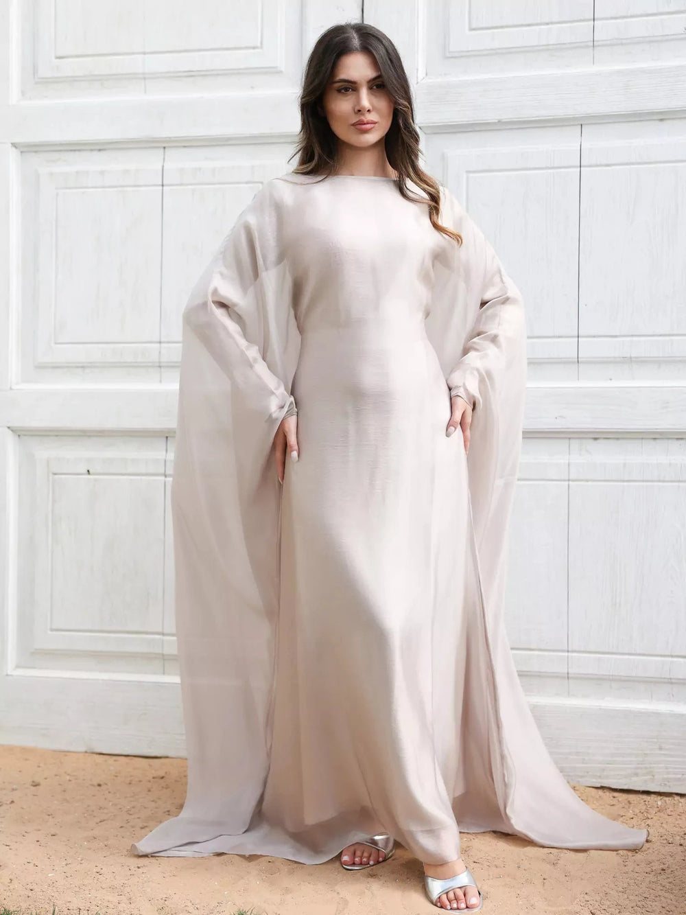 Mira Butterfly Beige Dress