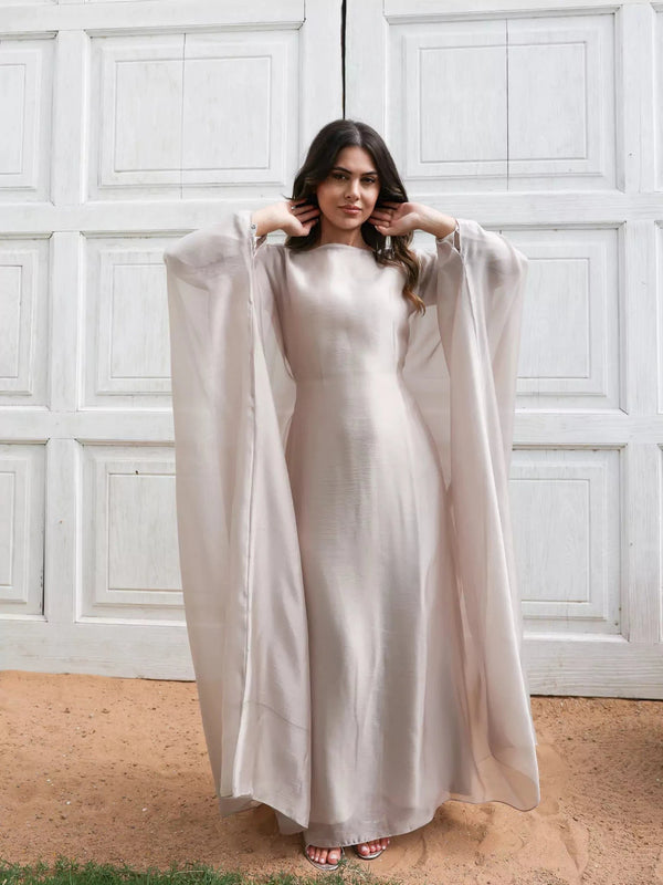 Mira Butterfly Beige Dress Mira Butterfly Beige Dress