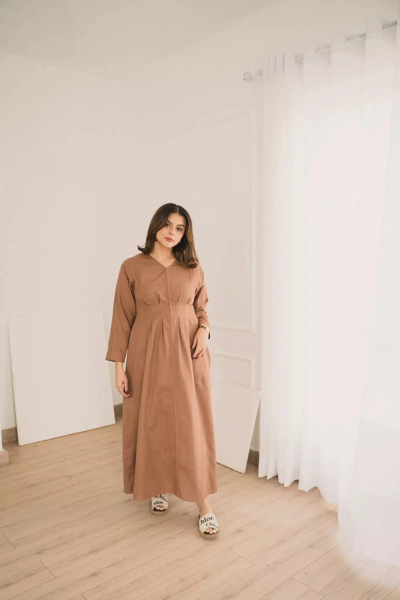 Miry Brown Long Dress Dresses  - Sowears