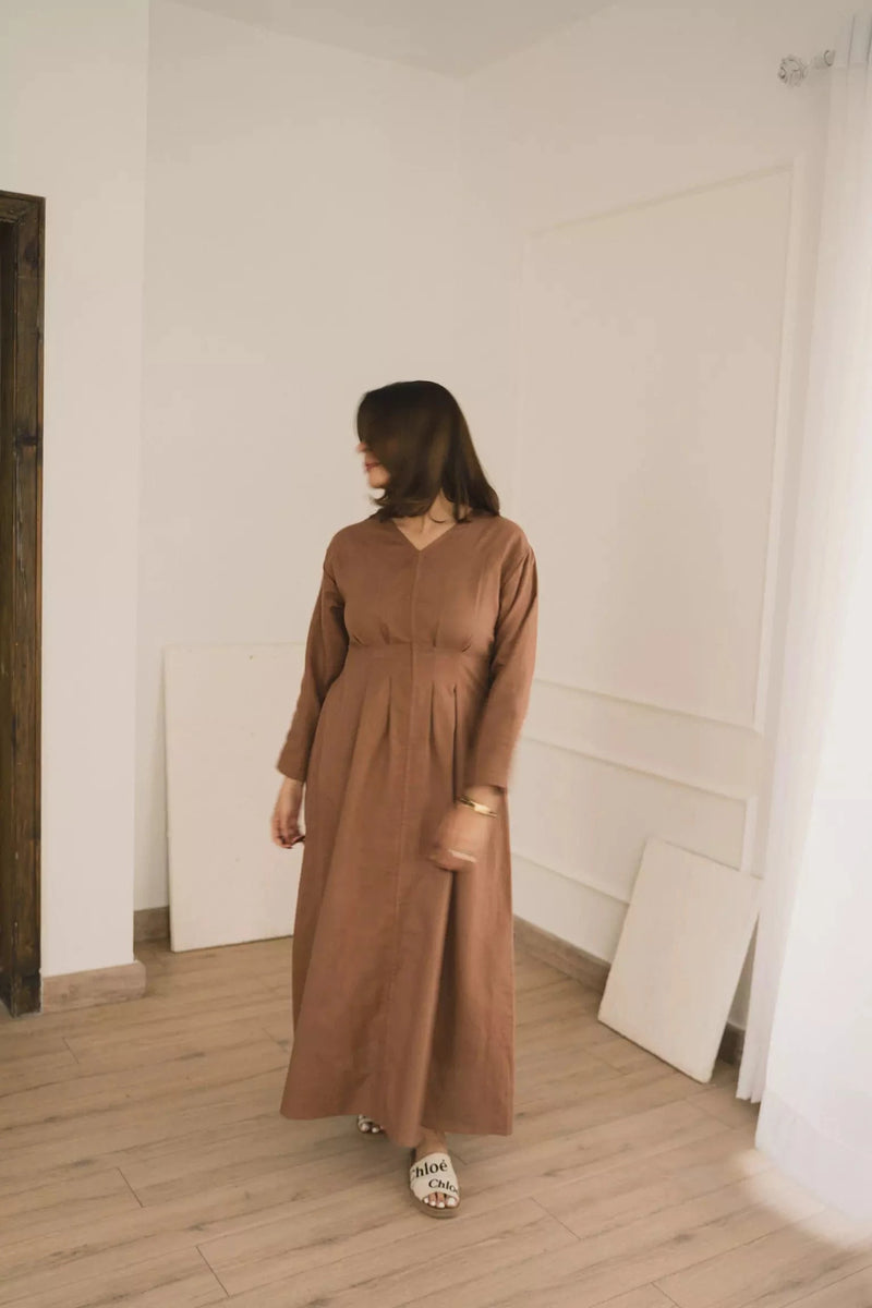 Miry Brown Long Dress Dresses  - Sowears