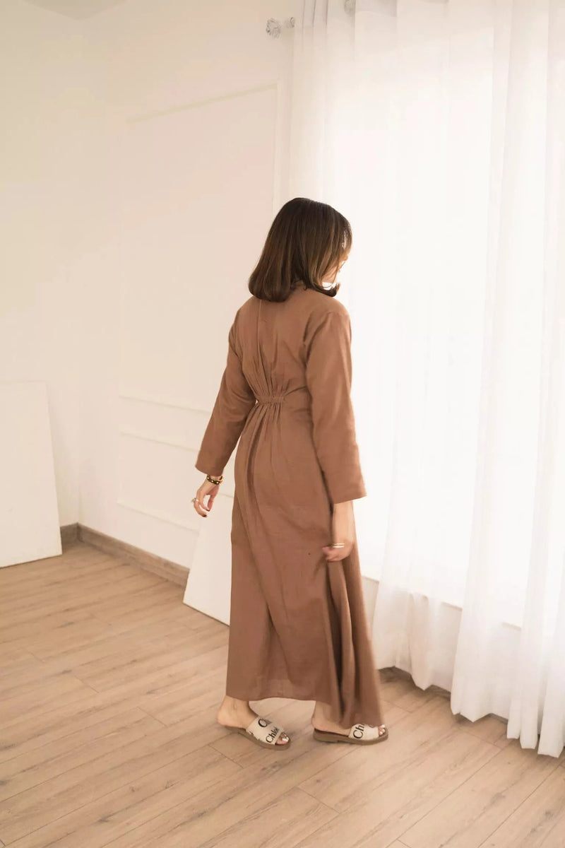 Miry Brown Long Dress Dresses  - Sowears