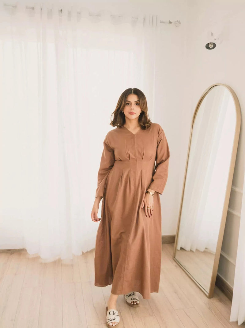 Miry Brown Long Dress Dresses  - Sowears