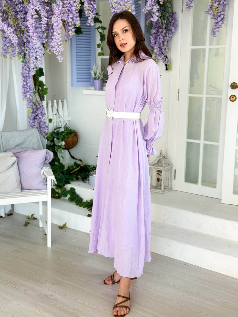Miso Button Down Belted Dress Dresses  - Sowears
