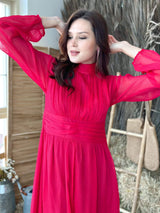 Morgan Hot Pink Solid Dress Dresses  - Sowears