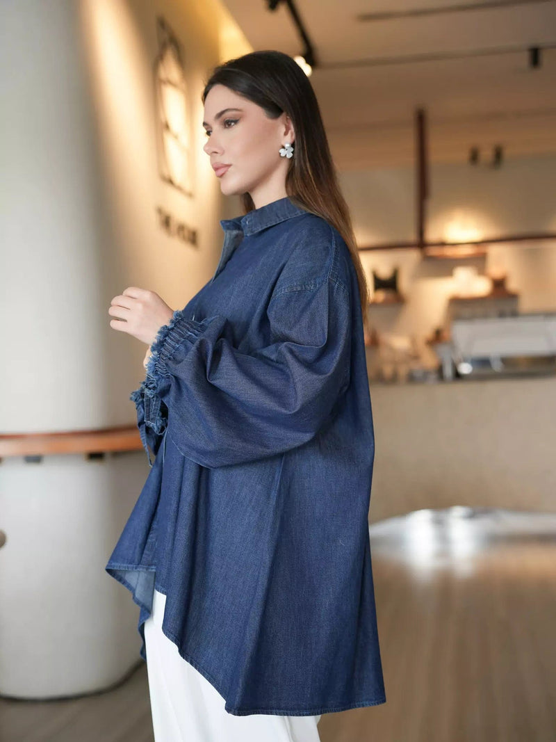 Nimes Denim Shirt Dresses  - Sowears